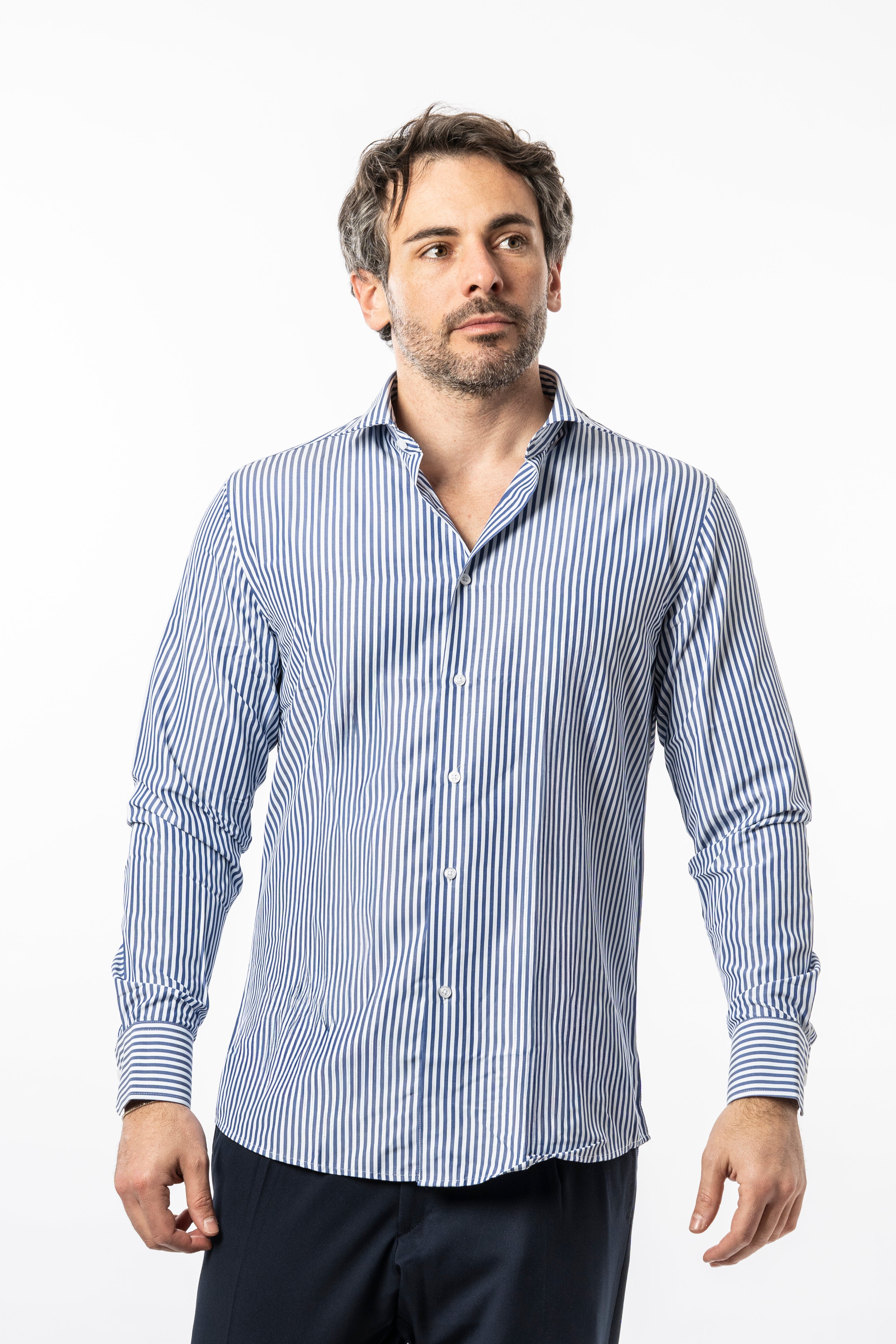 Camicia Vinc - A righe Blu e Bianco